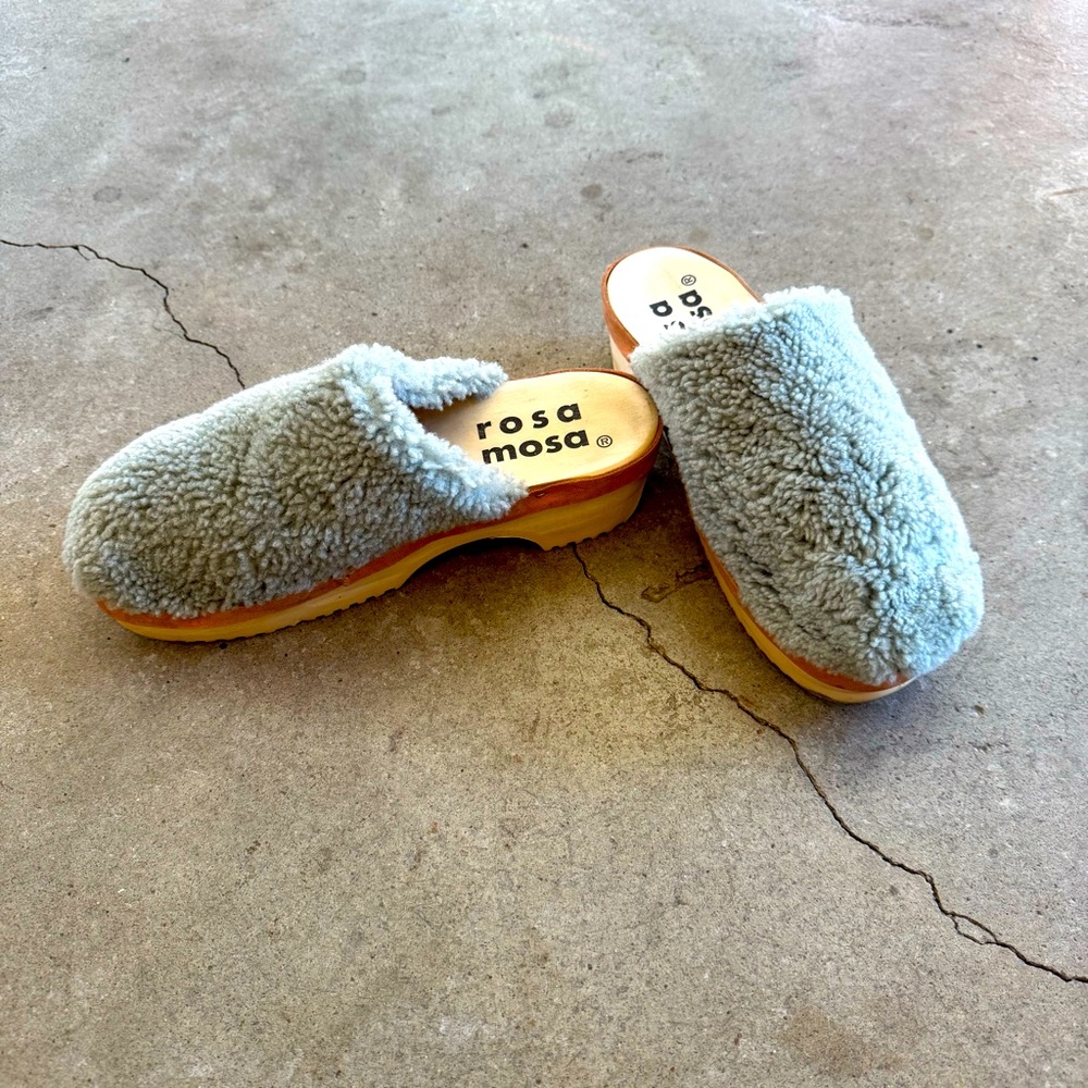Rosa Mosa Icelandic Shearling Clog Sage Grey 38